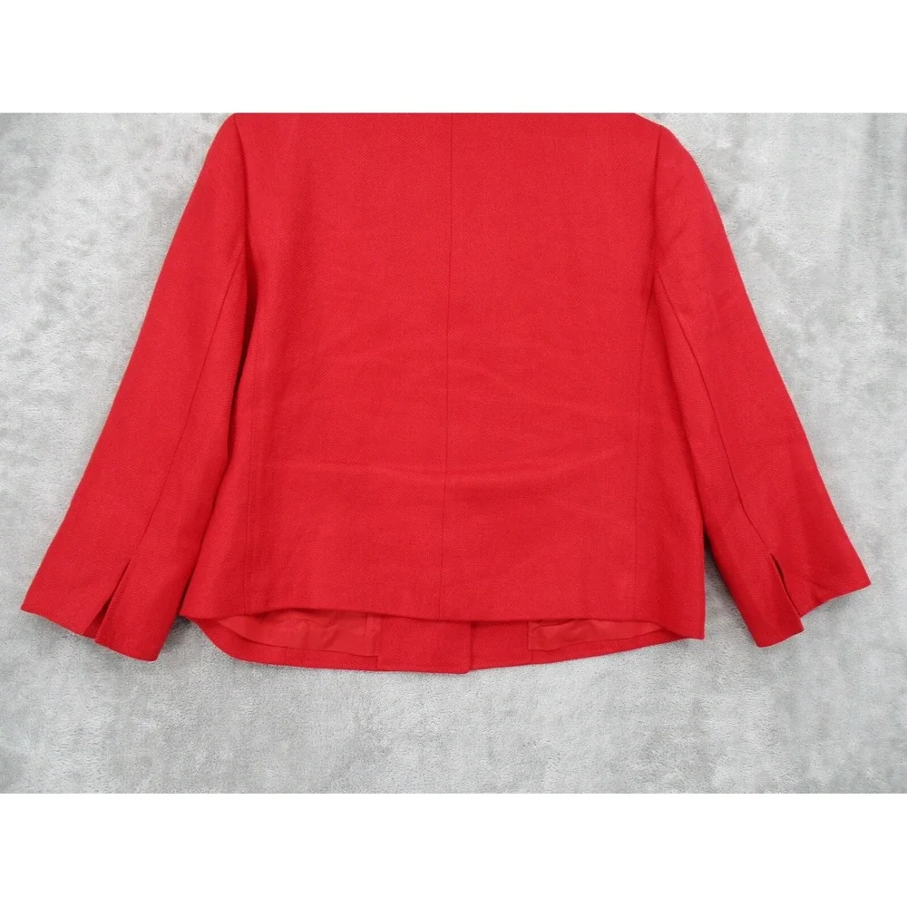 Ralph Lauren Jacket LRL 12 Linen Anchor‎ Buttons Nautical Lightweight Career Red